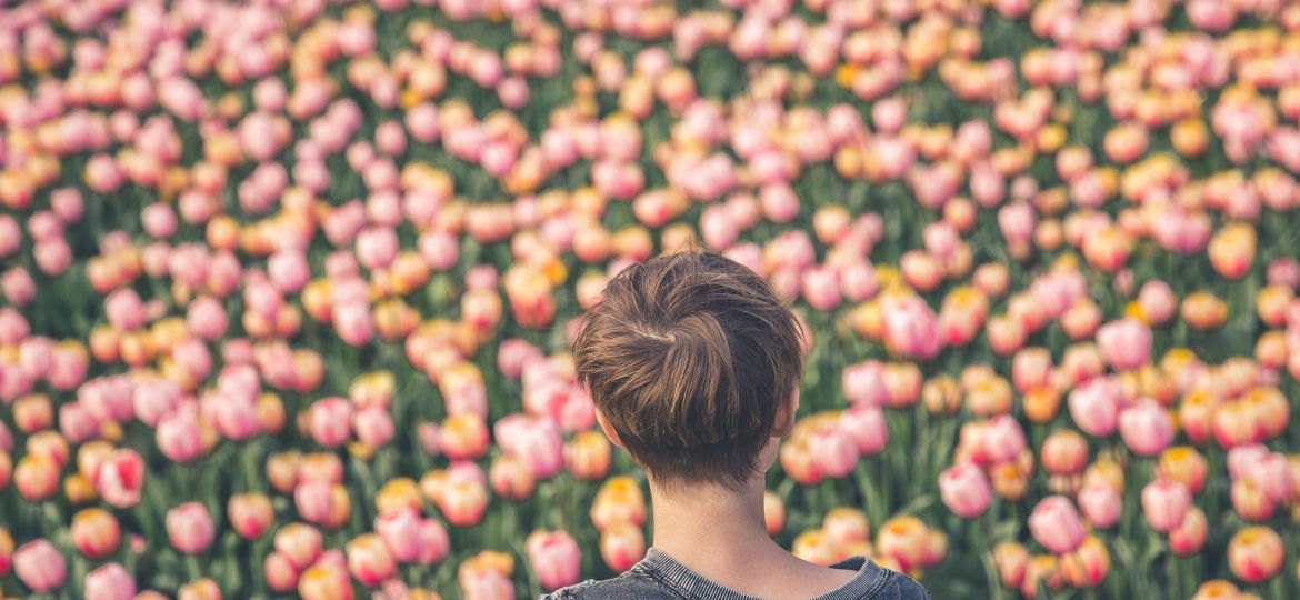 woman-viewing-tulips